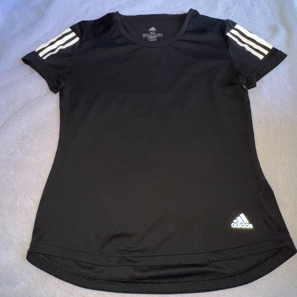 Adidas Running Sport Shirt Black Size XS